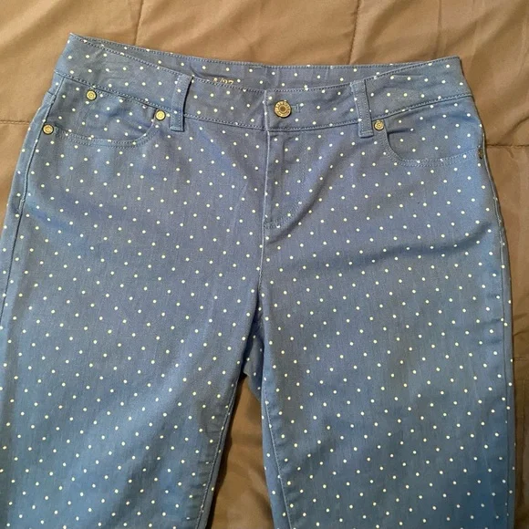 Talbots Blue Polka Dot Signature Slim Crop Jeans Size 4/27 - Picture 7 of 7